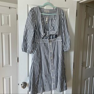 Madewell Striped Tie Front Dress